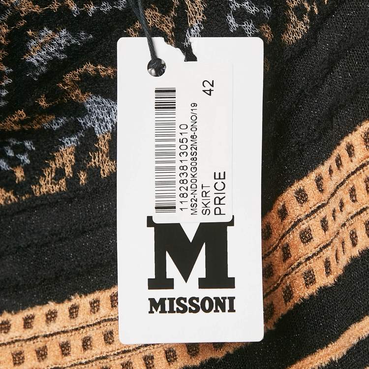 Pre Owned M Missoni Multicolor Patterned Knit Maxi Skirt M
