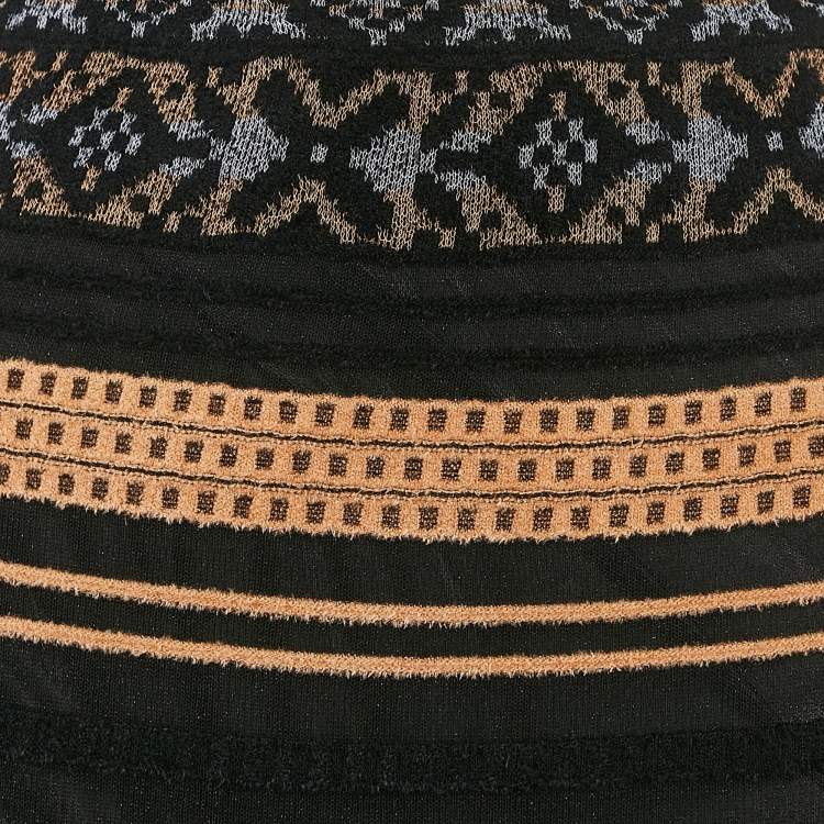 Pre Owned M Missoni Multicolor Patterned Knit Maxi Skirt M
