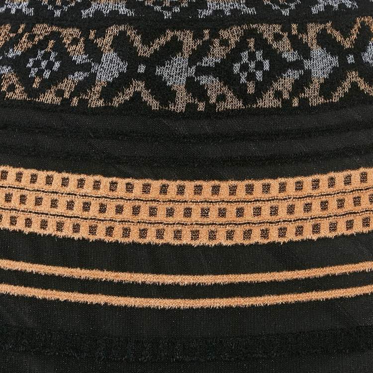 Pre Owned M Missoni Multicolor Patterned Knit Maxi Skirt S