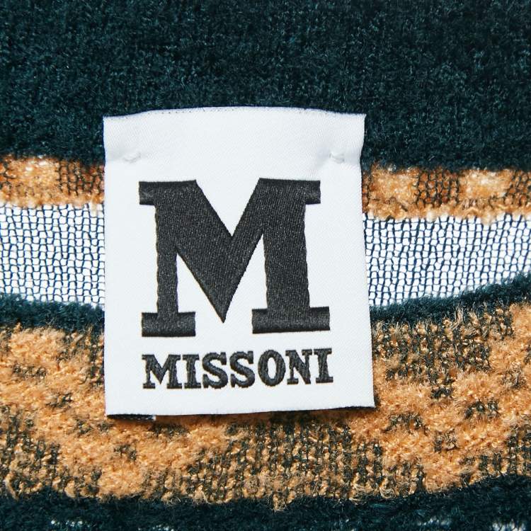 مملوكة مسبقًا M Missoni Green Patterned Knit Top M