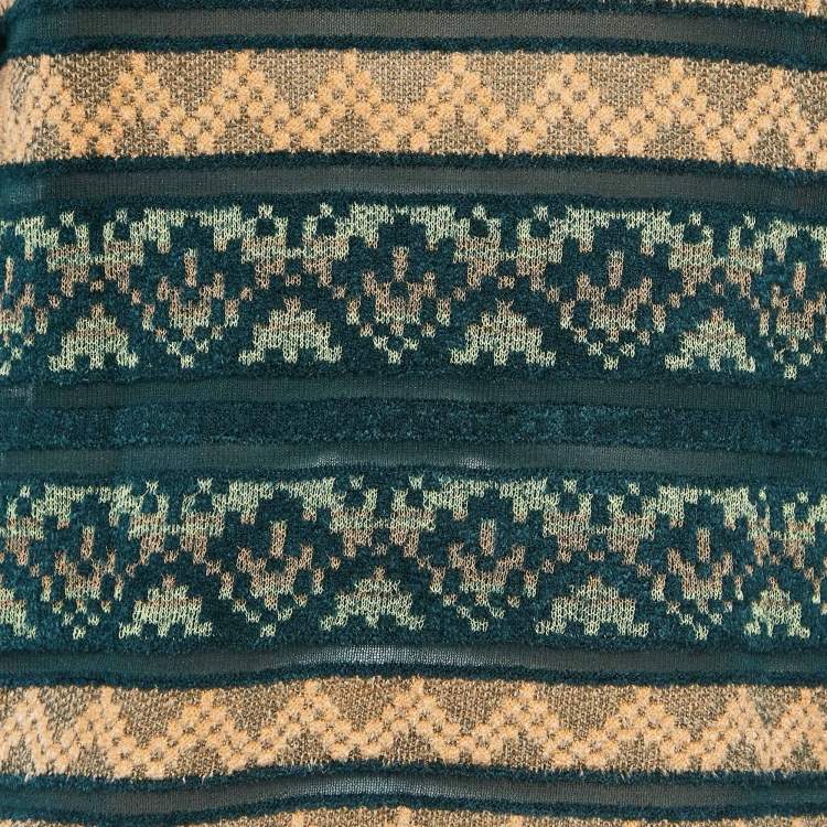 مملوكة مسبقًا M Missoni Green Patterned Knit Top M