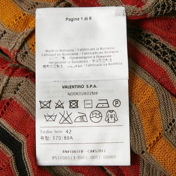 Pre Owned M Missoni Multicolor Patterned Knit Ruffled Midi Dress M