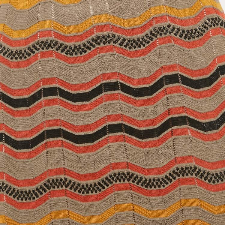 Pre Owned M Missoni Multicolor Patterned Knit Long Skirt S