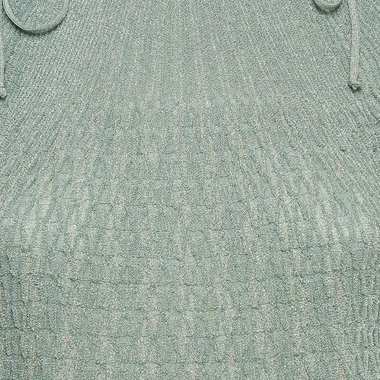 Pre Owned M Missoni Green Textured Lurex Knit Top L