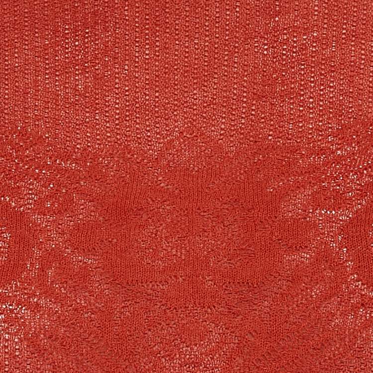 Pre Owned M Missoni Rust Orange Patterned Knit Round Neck Top M