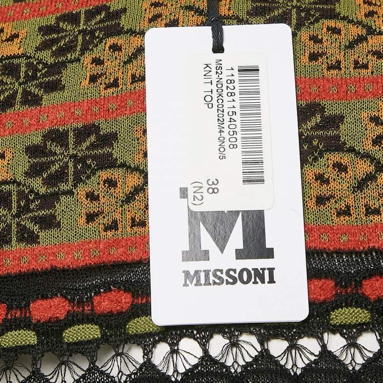 Pre Owned M Missoni Multicolor Pointelle Knit Top S