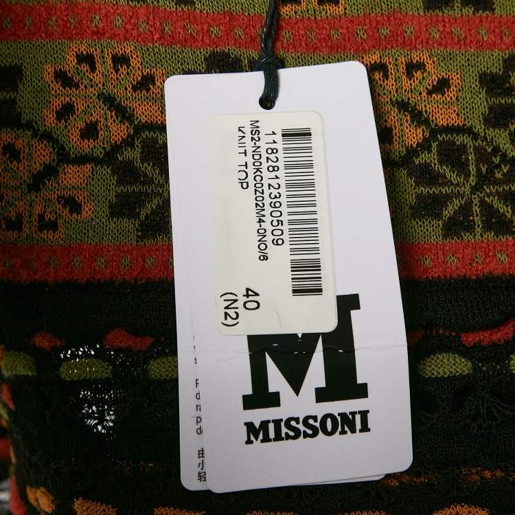 Pre Owned M Missoni Multicolor Pointelle Knit Top S