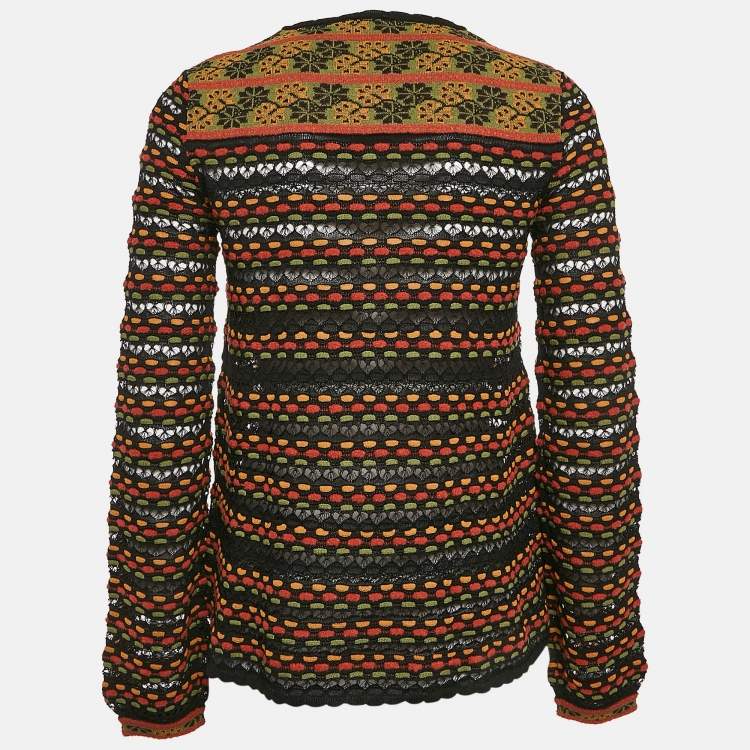 Pre Owned M Missoni Multicolor Pointelle Knit Top S