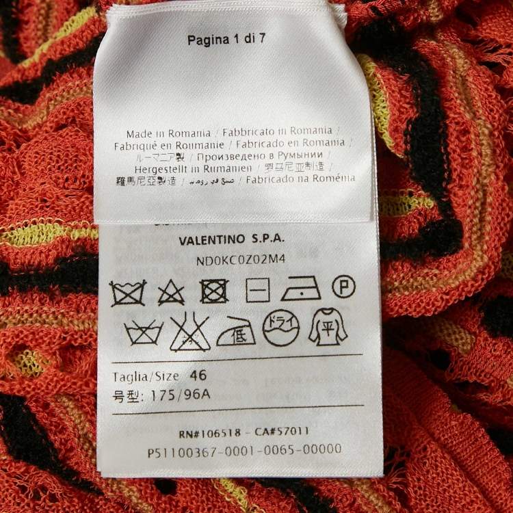 Pre Owned M Missoni Multicolor Patterned Knit Long Sleeve Top L