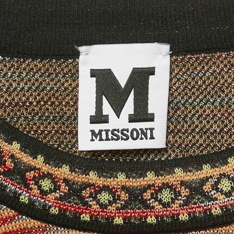 Pre Owned M Missoni Multicolor Patterned Knit Skirt and Top Set M/L