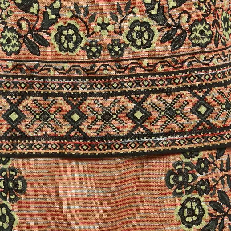 Pre Owned M Missoni Multicolor Patterned Knit Skirt and Top Set M/L