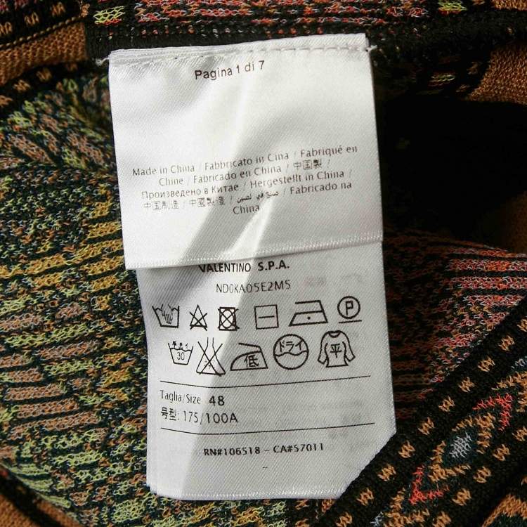 Pre Owned M Missoni Multicolor/Brown Wool Blend Full Sleeve Cardigan L