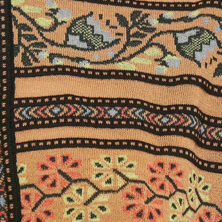 Pre Owned M Missoni Multicolor/Brown Wool Blend Full Sleeve Cardigan L