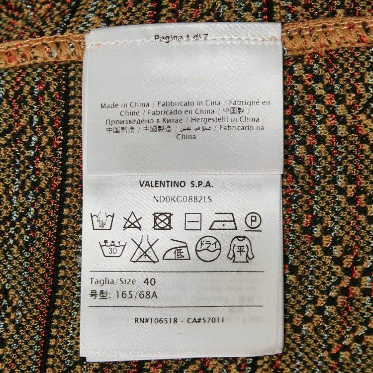 Pre Owned M Missoni Multicolor Patterned Knit Wool Blend Midi Skirt S