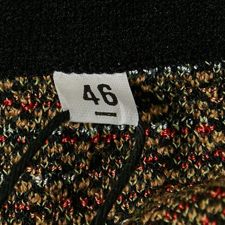Pre Owned M Missoni Multicolor Patterned Knit Top and Midi Skirt Set S/L