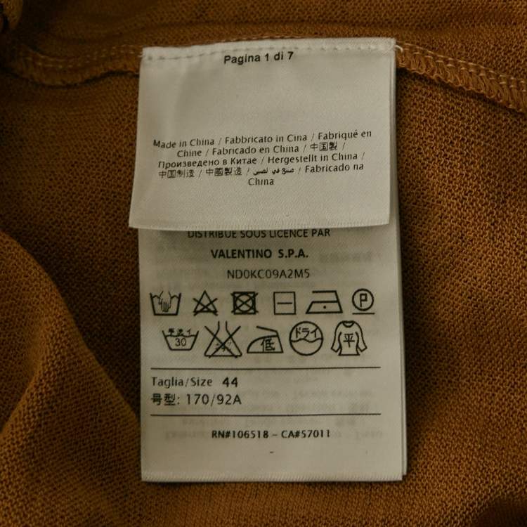 Pre Owned M Missoni Brown Wool Blend Patterned Knit Top M