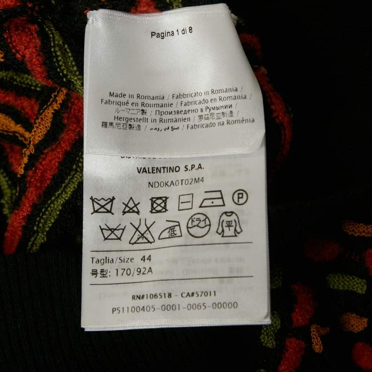 Pre Owned M Missoni Black/Brown Eyelet Patterned Knit Cardigan M