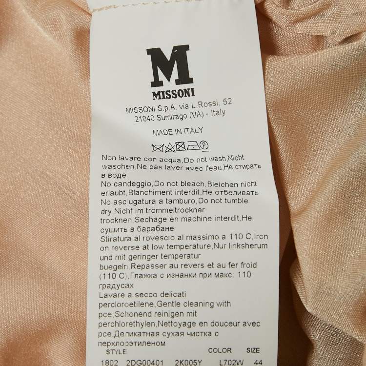 مملوكة مسبقًا M Missoni Blue Wave Pattern Lurex Knit Sleeveless Long Dress M