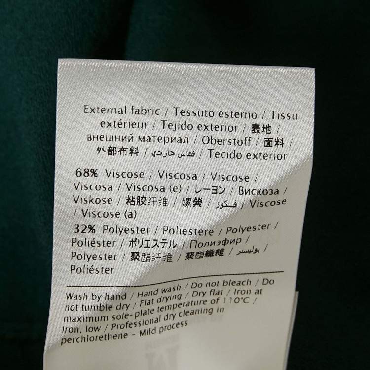 Pre Owned M Missoni Green Jersey Long Sleeve Top S