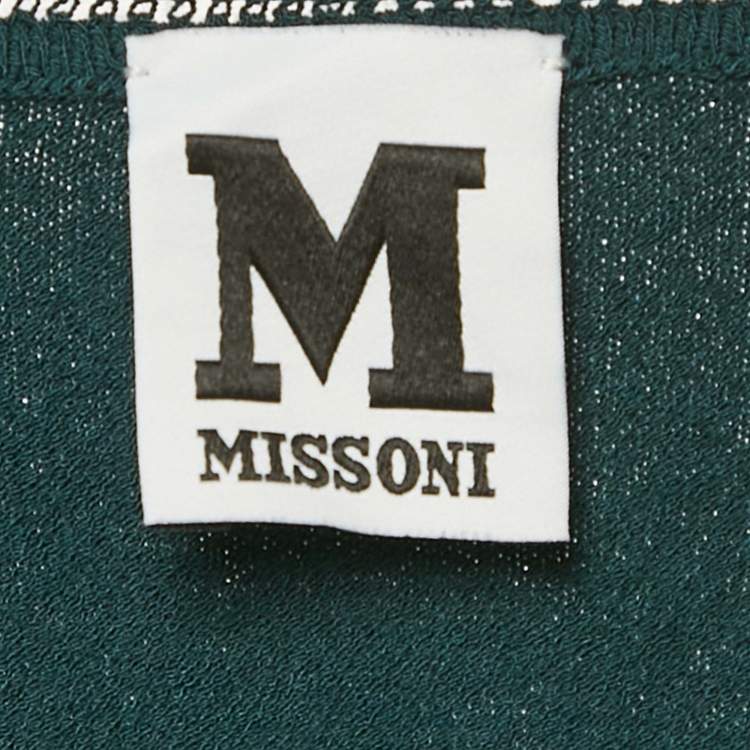 Pre Owned M Missoni Green Jersey Long Sleeve Top S