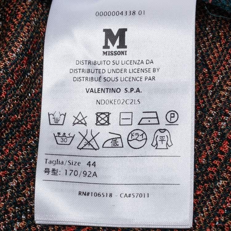 Pre Owned M Missoni Multicolor Patterned Knit Cardigan M
