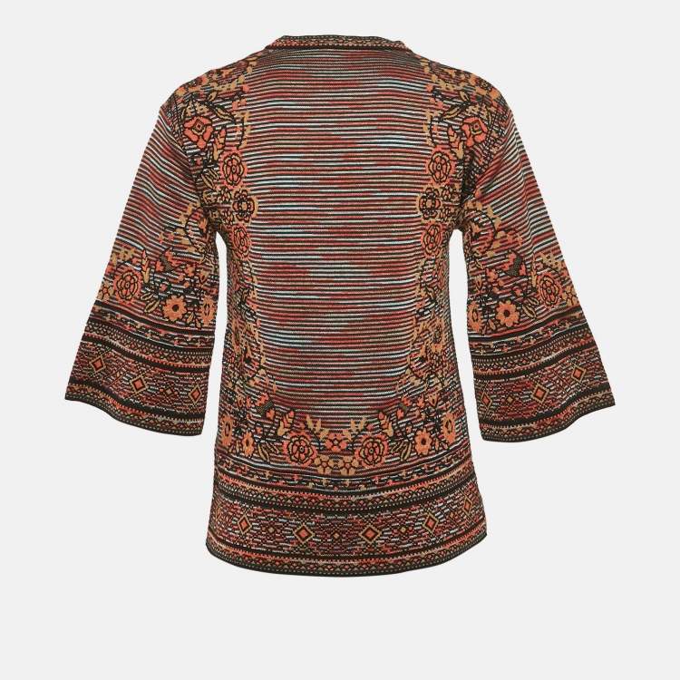 Pre Owned M Missoni Multicolor Patterned Knit Top M