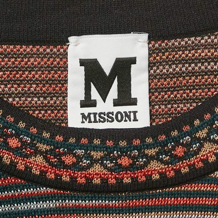 Pre Owned M Missoni Multicolor Patterned Knit Sweater Top M