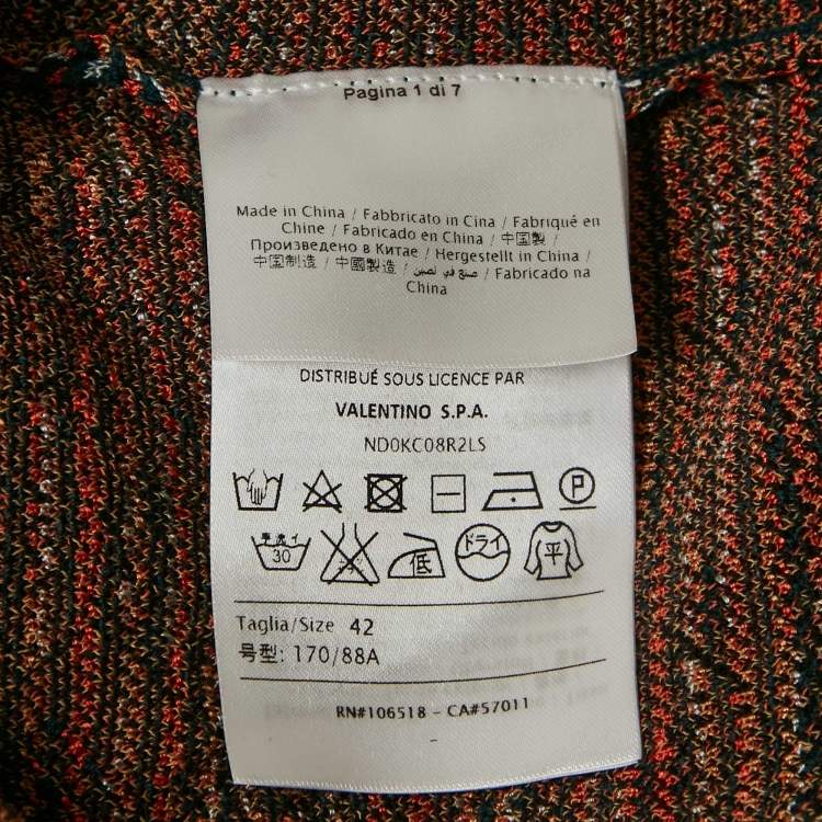 Pre Owned M Missoni Multicolor Patterned Knit Sweater Top M