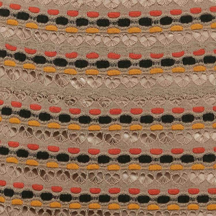 Pre Owned M Missoni Multicolor Patterned Knit Maxi Skirt M