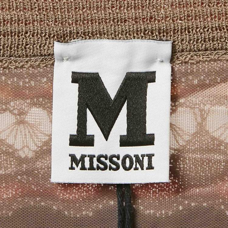 Pre Owned M Missoni Multicolor Patterned Knit Maxi Skirt L