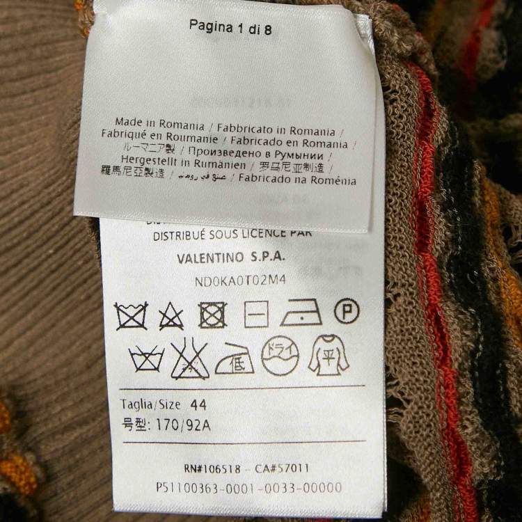 Pre Owned M Missoni Multicolor Patterned Knit Button Front Cardigan M