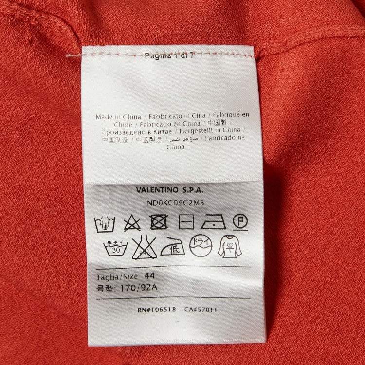 Pre Owned M Missoni Orange Knit Long Sleeve Crewneck Top M