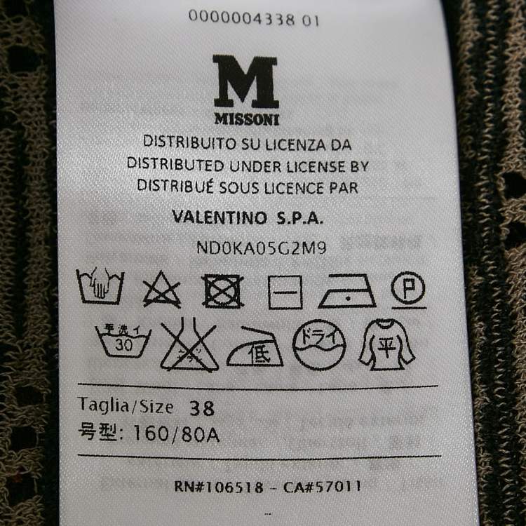 Pre Owned M Missoni Black/Orange Patterned Knit Long Cardigan S