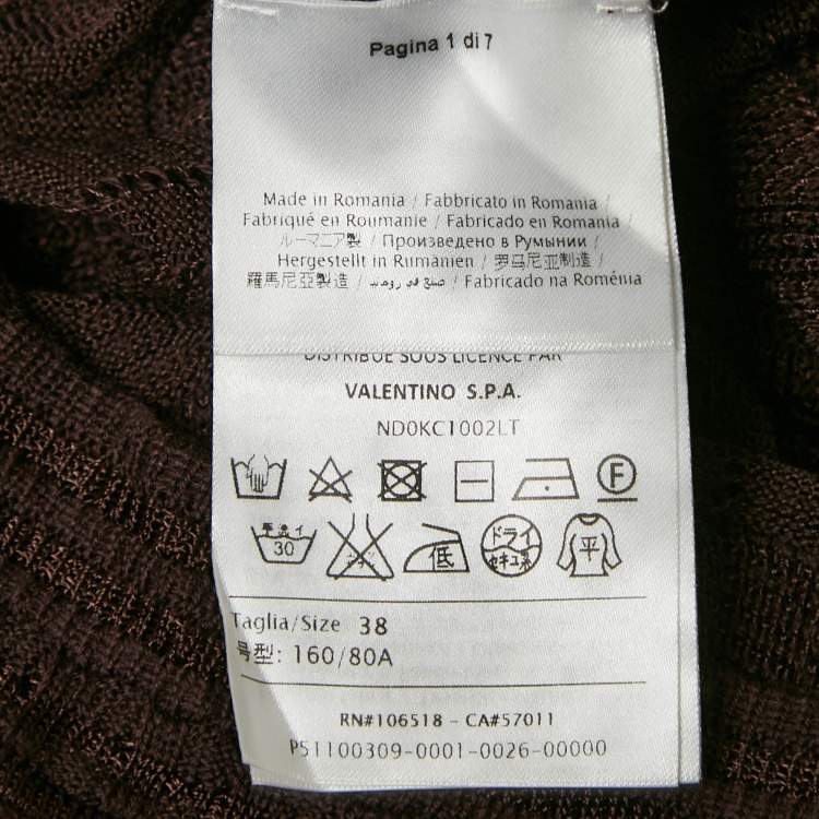 Pre Owned M Missoni Purple Patterned Knit Keyhole Neck Top S