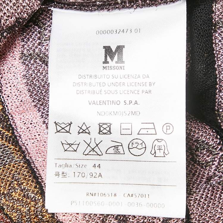 Pre Owned M Missoni Burgundy Lurex Knit Sleeveless Top M