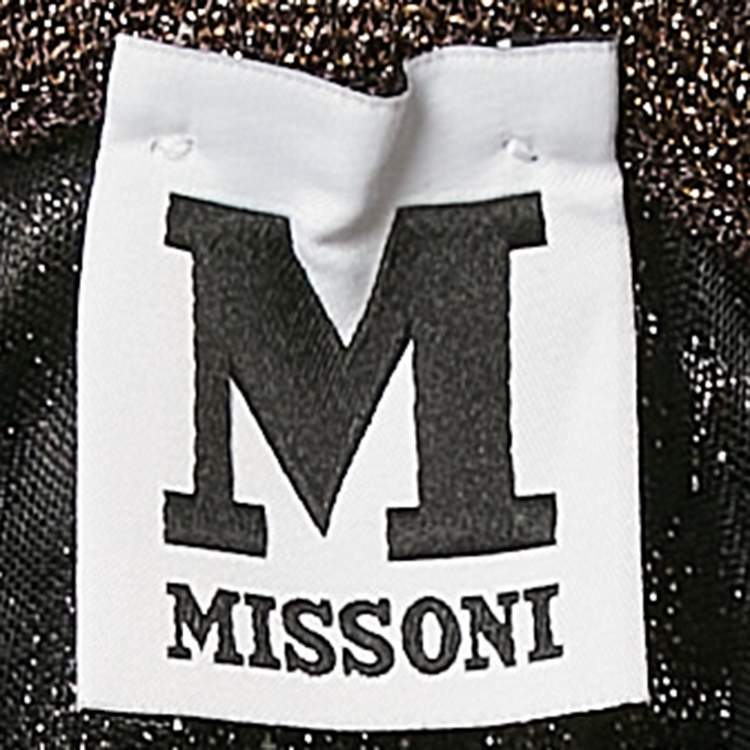 Pre Owned M Missoni Black/Pink Stripe Lurex Knit Sleeveless Maxi Dress S