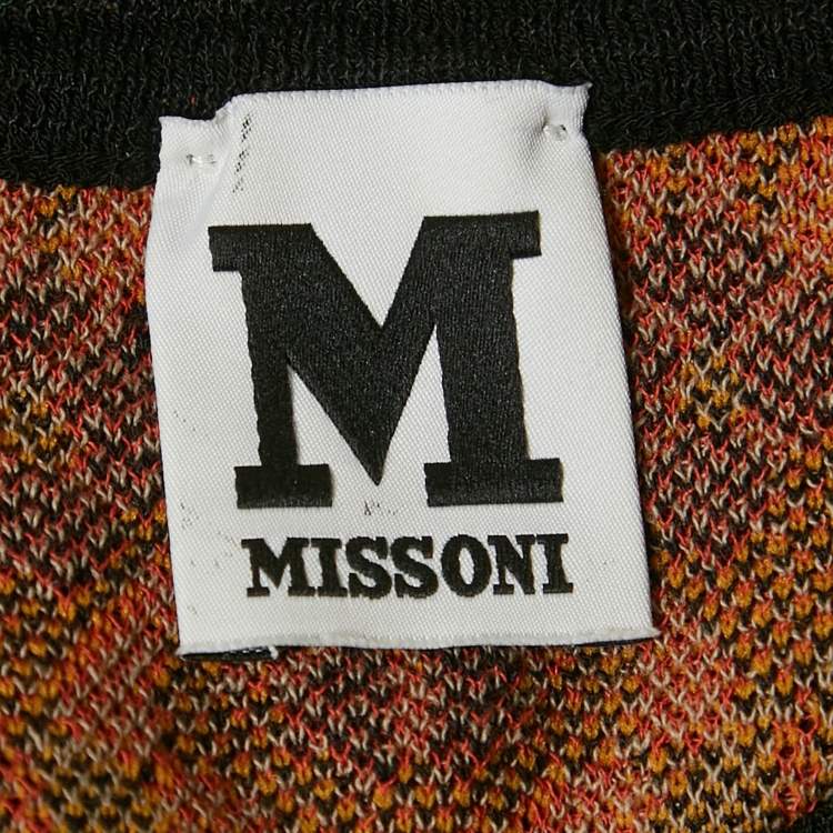 Pre Owned M Missoni Brown Floral Knit Midi Dress M
