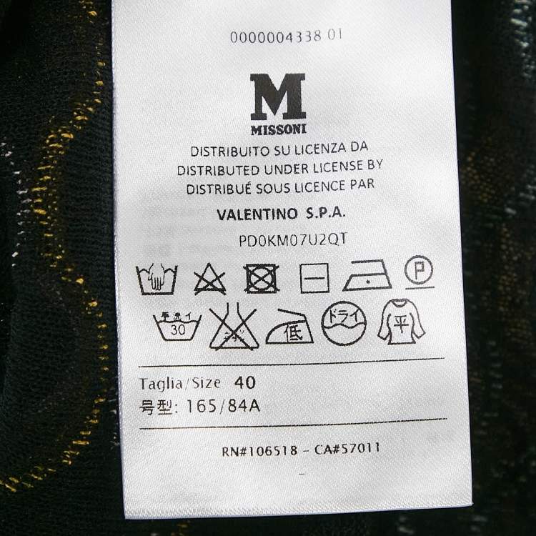 Pre Owned M Missoni Black Patterned Knit Sleeveless Top S