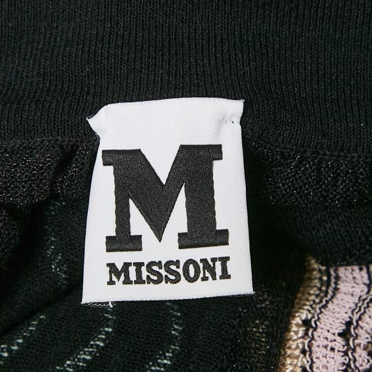 Pre Owned M Missoni Black Patterned Knit Sleeveless Top S