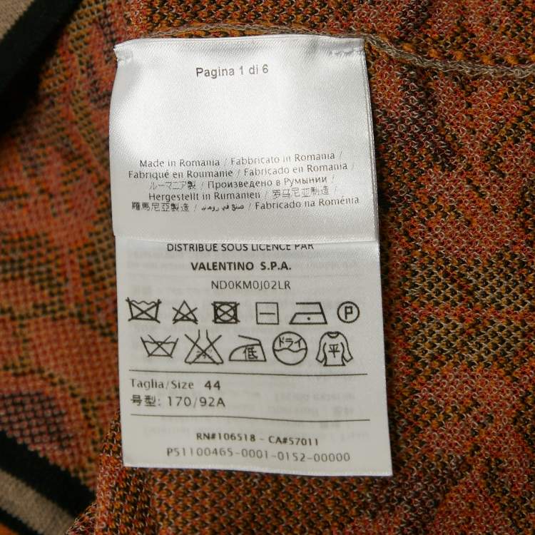 Pre Owned M Missoni Brown Floral Pattern Knit Sleeveless Top M