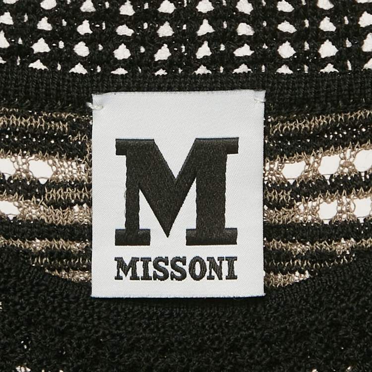 مملوكة مسبقًا M Missoni Orange/Black Knit Sleeveless Top M