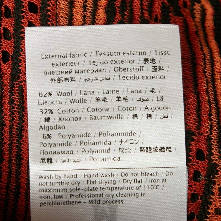 مملوكة مسبقًا M Missoni Orange/Black Knit Sleeveless Top M