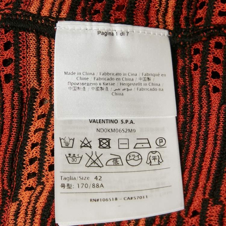 مملوكة مسبقًا M Missoni Orange/Black Knit Sleeveless Top M