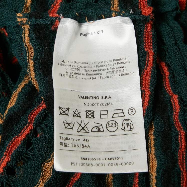 Pre Owned M Missoni Teal Blue Pointelle Knit Long Sleeve Knit Top S