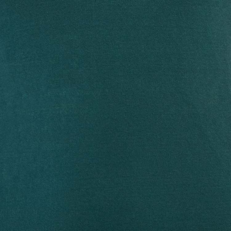 Pre Owned M Missoni Teal Blue Stretch Knit Crewneck Sweatshirt M