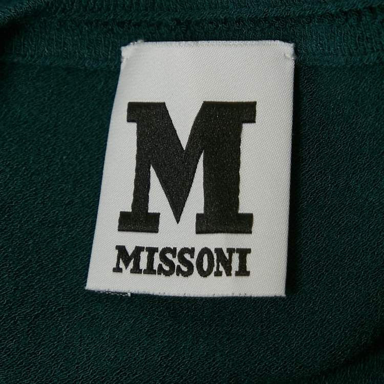 Pre Owned M Missoni Teal Blue Stretch Knit Crewneck Sweatshirt S