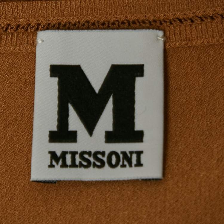 Pre Owned M Missoni Beige Stretch Knit Crewneck Sweatshirt S