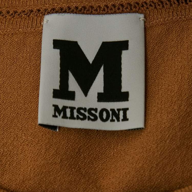 Pre Owned M Missoni Beige Stretch Knit Crewneck Sweatshirt M