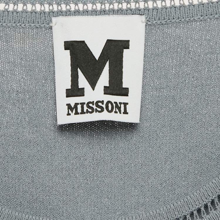 Pre Owned M Missoni Grey Stretch Knit Crewneck Sweatshirt S