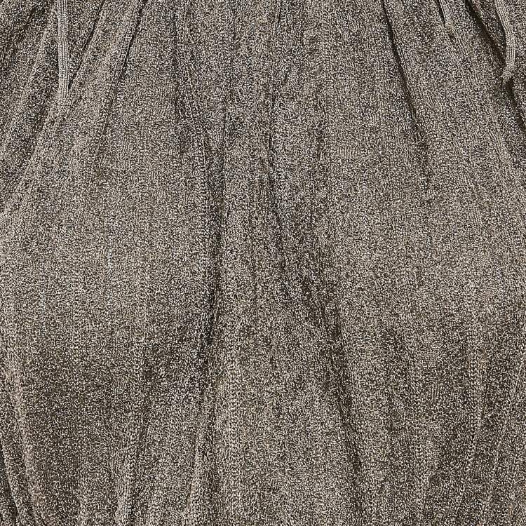 Pre Owned M Missoni Green Lurex Knit Pleat Detail Sleeveless Top L